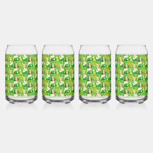 PopArt St Paddy's Pin-up Girls Can Glass