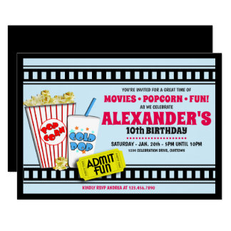 movie birthday party invitation