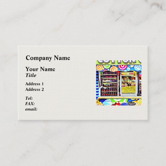 Popcorn and Candy Apples Business Card (Front)