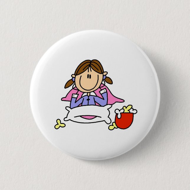Popcorn And Pyjamas Button (Front)