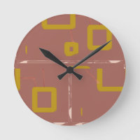Popcorn Anime Floating Squares Rustic Wall Clock