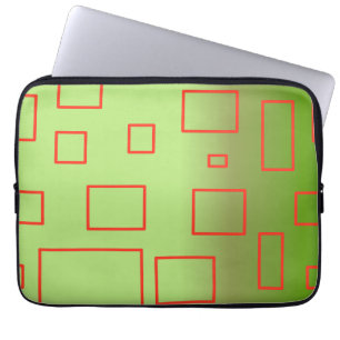 Popcorn Anime Green Red Rectangles Laptop Sleeve
