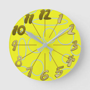 Popcorn Anime Loops Geometric Round Clock