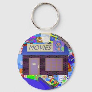 Popcorn Anime Movies Keychain