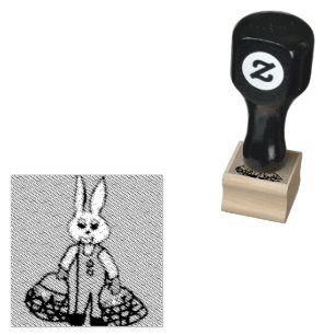 Popcorn Anime Professor Bunny Rabbit Rubber Stamp