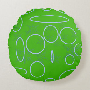 Popcorn Anime Snowflakes Green Circle Round Pillow