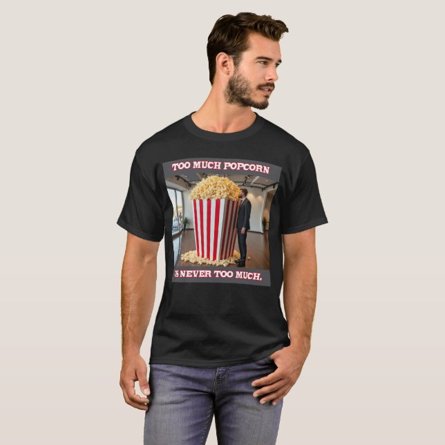 Popcorn Anyone men black T-shirt (Front Full)