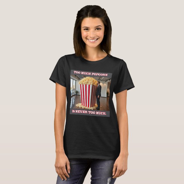 Popcorn Anyone women black T-shirt (Front Full)