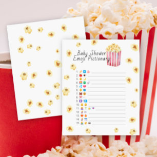 Popcorn baby shower emoji Pictionary game