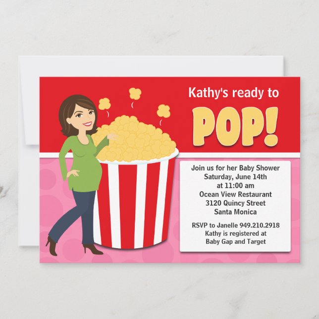 Popcorn Baby Shower Invitation (Front)