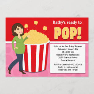 Popcorn Baby Shower Invitation