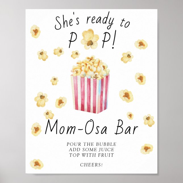 Popcorn baby shower - Mum-osa bar Poster (Front)