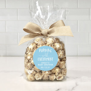 Popcorn Baby Shower Popping with Excitement Favor Classic Round Sticker
