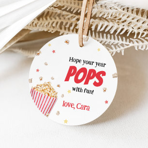 Popcorn Back to School Round Favor Tags