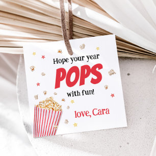 Popcorn Back to School Square Favor Tags