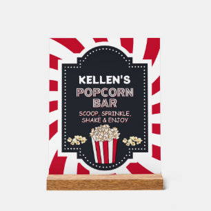 Popcorn Bar - Acrylic Table Sign for Party