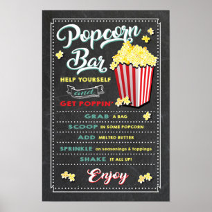 Popcorn Bar Sign Poster