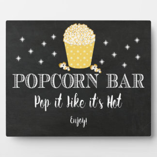 Popcorn Bar Sign Table Easel Plaque