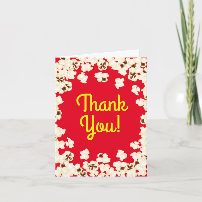 Popcorn Birthday Party Movie Theatre Card (Front)