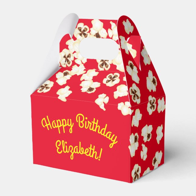 Popcorn Birthday Party Movie Theatre Favour Box (Back Side)