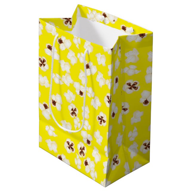Popcorn Birthday Party Movie Theatre Medium Gift Bag (Front Angled)