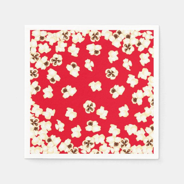 Popcorn Birthday Party Movie Theatre Napkin (Front)