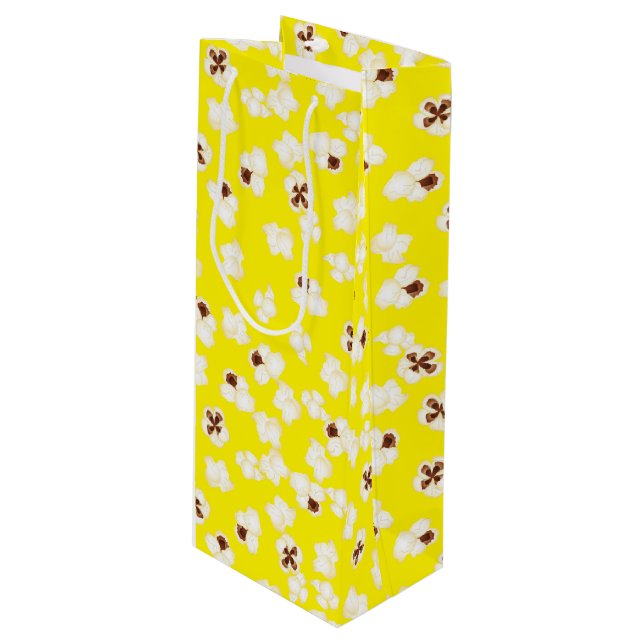 Popcorn Birthday Party Movie Theatre Wine Gift Bag (Front Angled)
