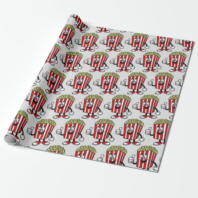 "Popcorn Buddy" Wrapping Paper (Unrolled)