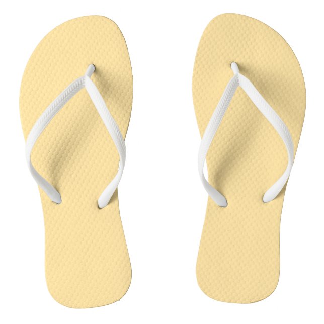Popcorn Butter Yellow Solid Colour Print Flip Flops (Footbed)