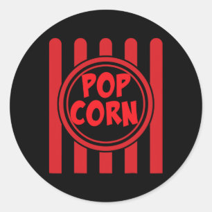 Popcorn Carnival Costume Shirt Funny Red White Str Classic Round Sticker