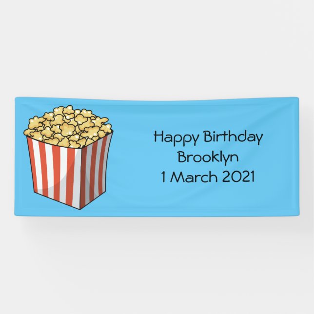 Popcorn cartoon illustration banner (Horizontal)