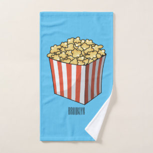 Popcorn cartoon illustration  bath towel set