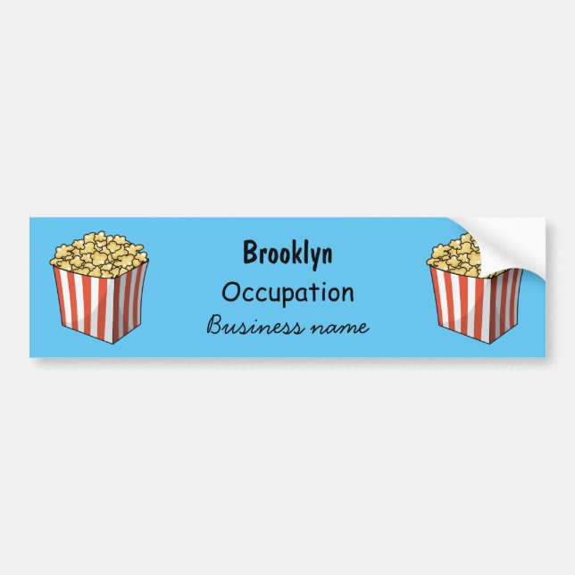 Popcorn cartoon illustration bumper sticker (Front)