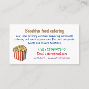 Popcorn cartoon illustration business card