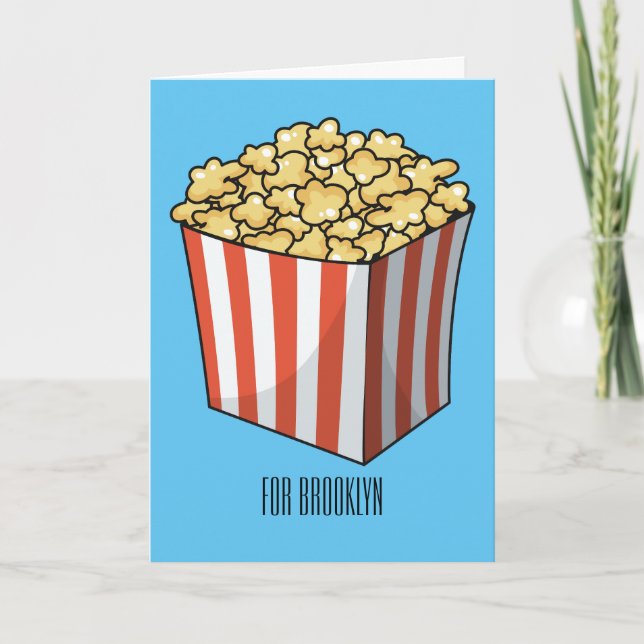 Popcorn cartoon illustration  card (Front)