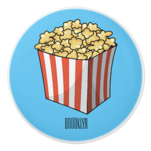 Popcorn cartoon illustration  ceramic knob