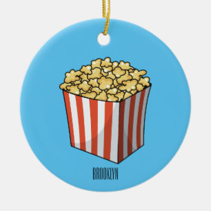 Popcorn cartoon illustration ceramic tree decoration