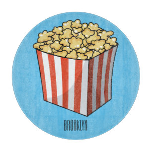Popcorn cartoon illustration cutting board