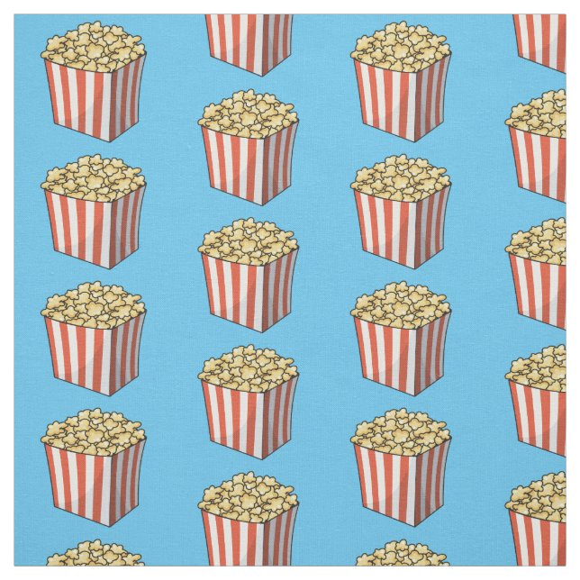 Popcorn cartoon illustration fabric (Swatch)