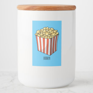 Popcorn cartoon illustration  food label