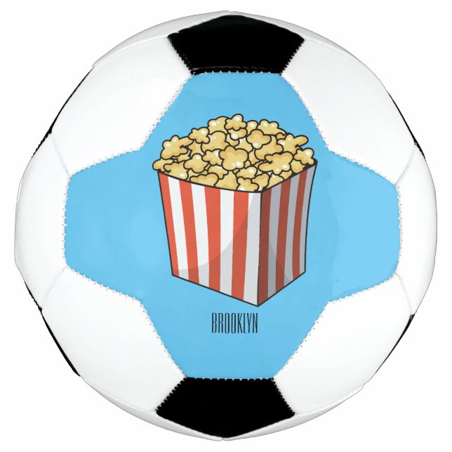 Popcorn cartoon illustration  football (Front)
