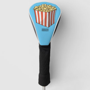Popcorn cartoon illustration  golf head cover