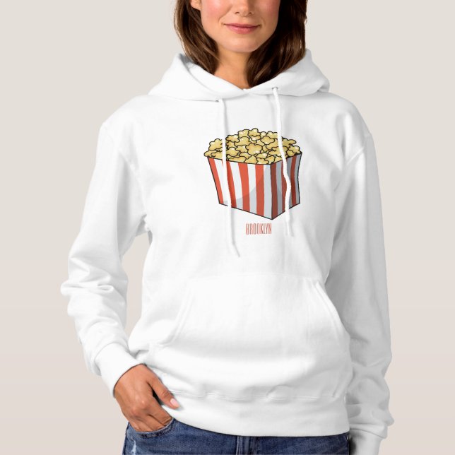 Popcorn cartoon illustration  hoodie (Front)