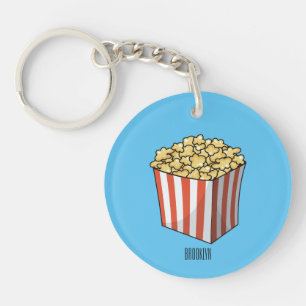 Popcorn cartoon illustration  key ring