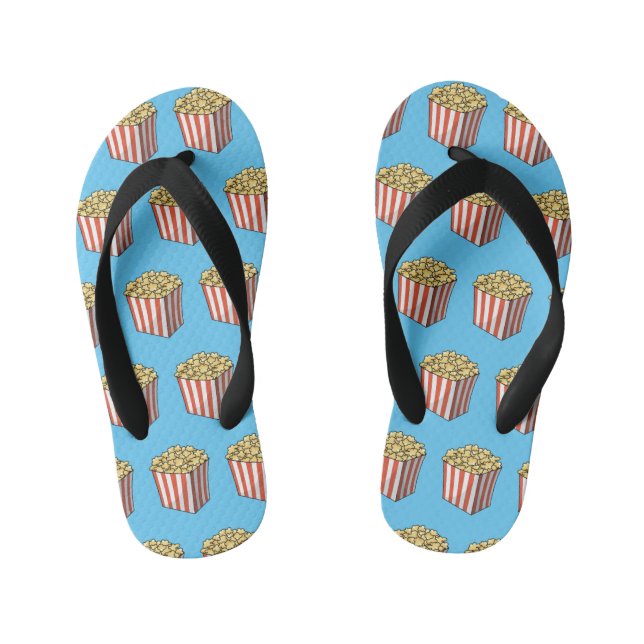 Popcorn cartoon illustration  kid's flip flops (Footbed)