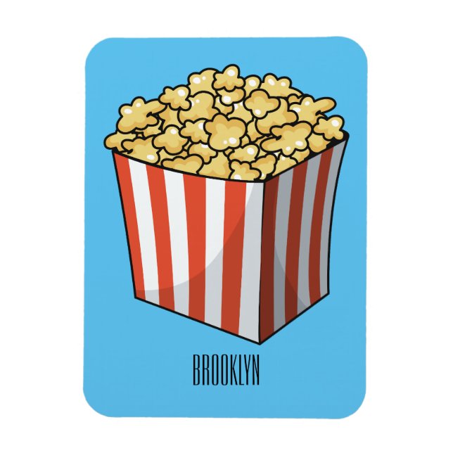 Popcorn cartoon illustration  magnet (Vertical)