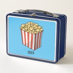 Popcorn cartoon illustration  metal lunch box