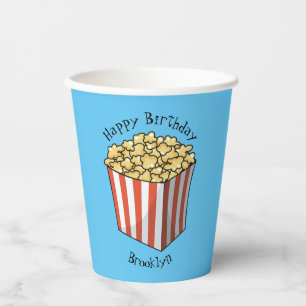 Popcorn cartoon illustration  paper cups