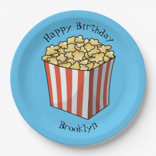 Popcorn cartoon illustration  paper plate
