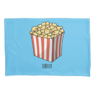 Popcorn cartoon illustration  pillowcase